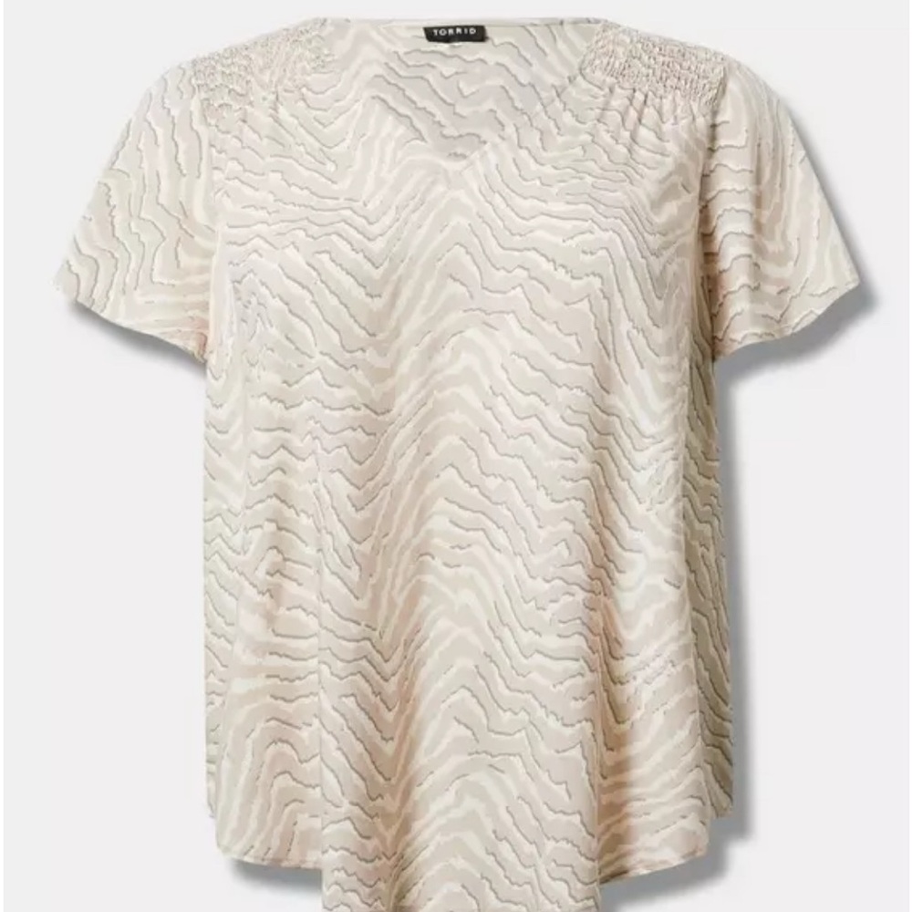 Torrid Beige Patterned Blouse